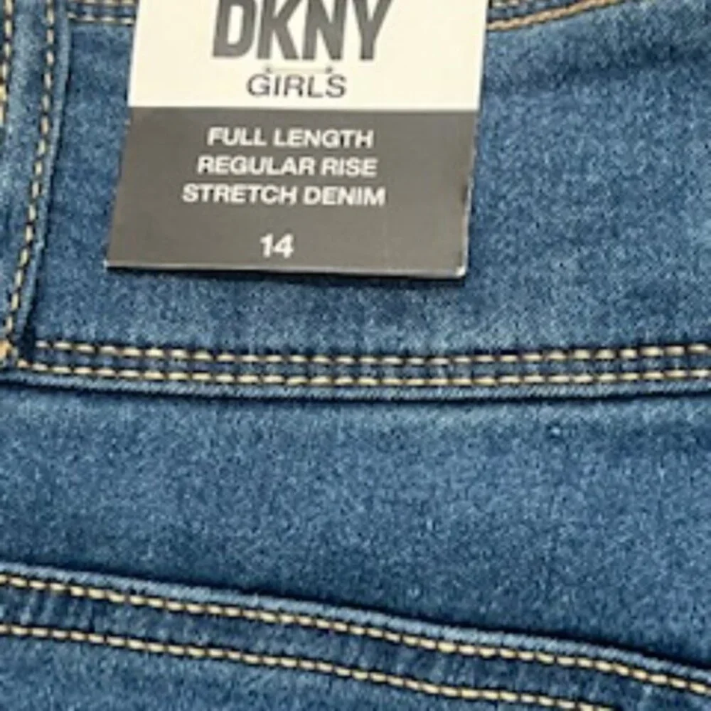 NEW DKNY Girls Jeans size 14 stretch denim reg rise‎ fitted style NWT